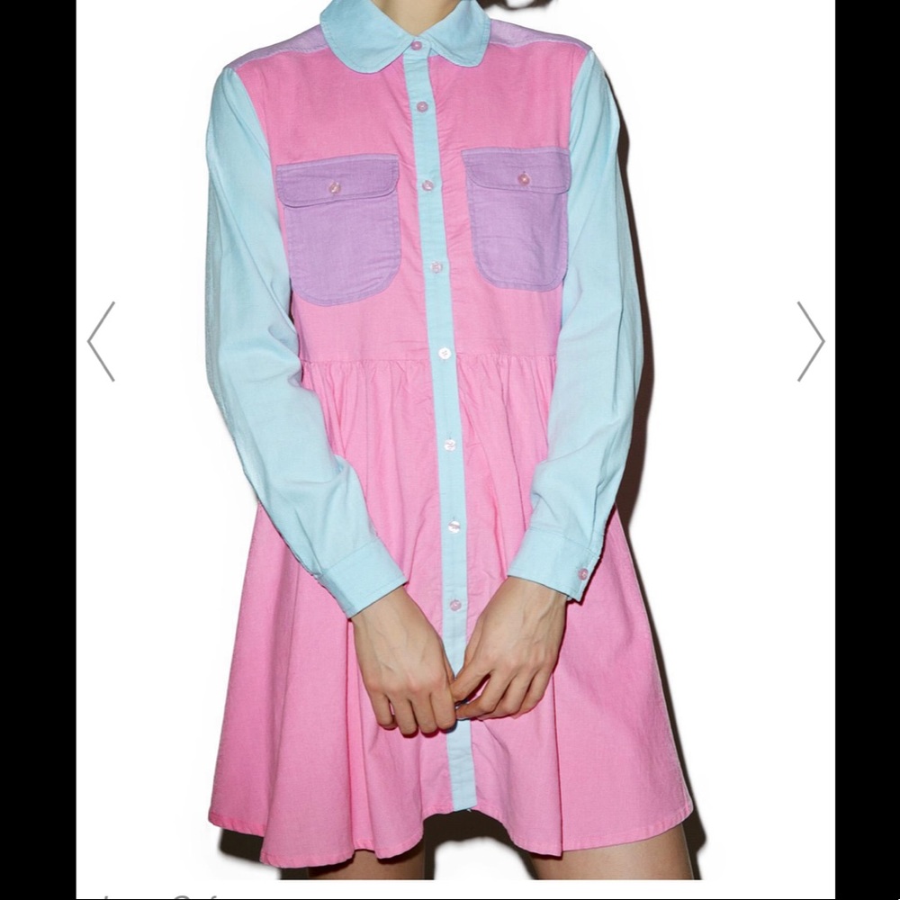 Lazy Oaf Color Block Smock Dress